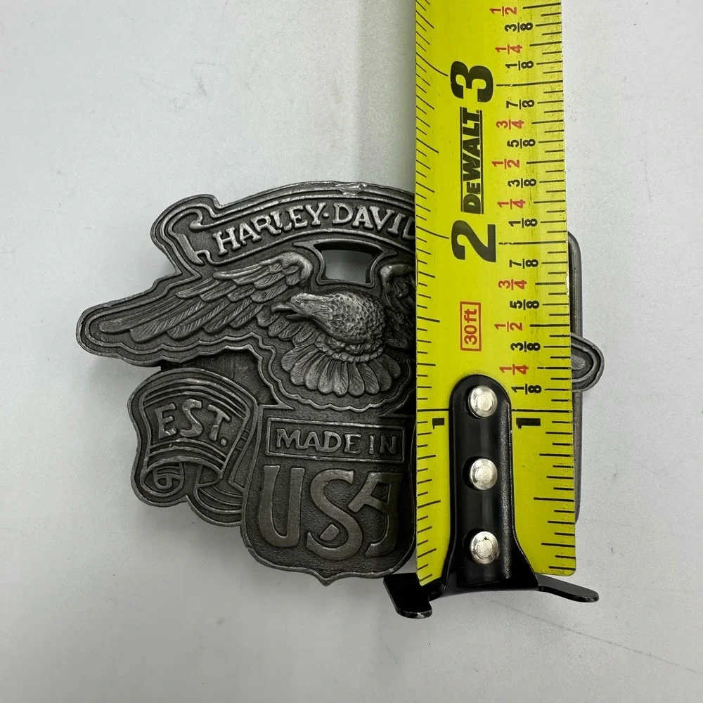Harley Davidson Eagle Made in USA‎ Belt Buckle Vintage Pewter Moto
